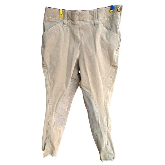 Grand Prix Childs Riding Breeches Pants Jods Tan Suede Knee Size 8 but altered - Picture 2 of 14